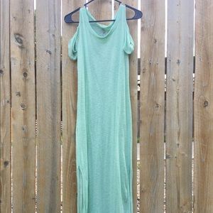 Long turquoise/sea foam colored summer dress.😉
